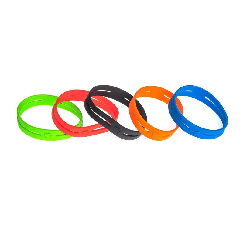 GRIFITI Band Joes X Cross Style 4" Assorted Color 5 Pack Big Strong Elastic Rubberbands Pressure Cooking, Office, Puzzles, Board Games Heat Cold UV Large Colorful Heavy Giant Silicone Rubber Bands - Image 1